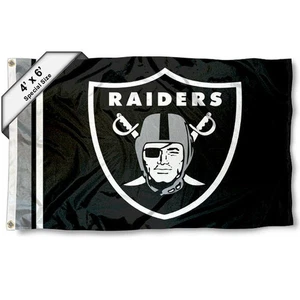 Bandera grande de 4x6 pies de los Las Vegas Raiders - Imagen 1 de 4