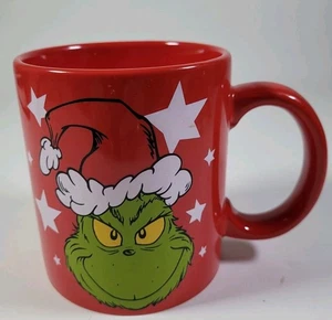 The Grinch Deck The Halls Red Holiday Mug Dr. Seuss Christmas 16 Oz Coffee Tea - Picture 1 of 5