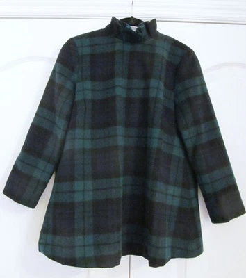 Tuckernuck Blackwatch Plaid Faye Blouse Top Small Holiday Ruffle Neck Bow Back - Image 1 of 4