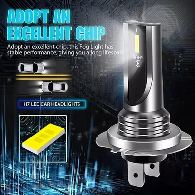 Kit de bombillas de faros LED H7 haz alto/bajo 6500K luces blancas súper brillantes 2PS Foto 1 de 4