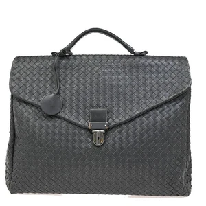 BOTTEGA VENETA Intrecciato Hand Bag Business Bag Leather Gray Italy 31KA816 - Picture 1 of 20
