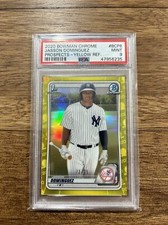 JASSON DOMINGUEZ Rookie Card 2020 1st Bowman Chrome YELLOW Refractor /75 PSA 9