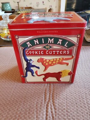 Williams & Sonoma   Animal Cookie Cutter Set  Complete set  of 10 in tin - Image 1 of 4