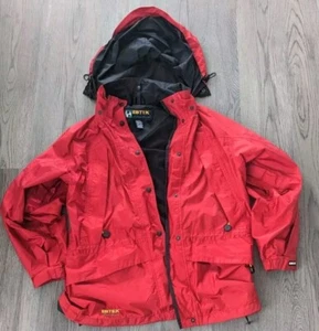 Womens M Eddie Bauer Vintage Gore-tex EBTEK Red Jacket Hooded Full Zip - Picture 1 of 11