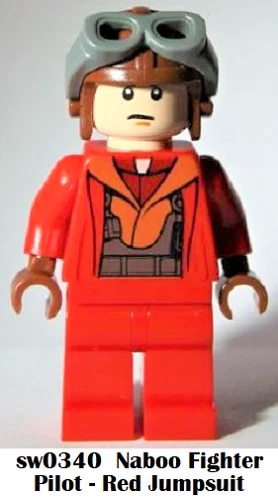 LEGO Star Wars: Ep. 1 Minifigura NABOO FIGHTER PILOT (Mono Rojo) sw0340 *USADA* Foto 1 de 1