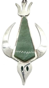 Magnífico, Enorme Colgante Pájaro Esterlina y Aventurino de Tane ~ 4.5" Prosperidad - Imagen 1 de 4