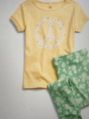 Gap Kids 100% Organic Cotton Daisy Peace Graphic PJ Set NWT Size 4 - Image 1 of 3