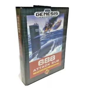 TESTED 688 Attack Sub (Sega Genesis, 1991) Sega Game and Case No Instructions - Picture 1 of 7