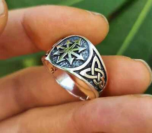 Chaossymbol Ring 925 STERLINGSILBER Chaospfeile achtzackiger Stern - Bild 1 von 10