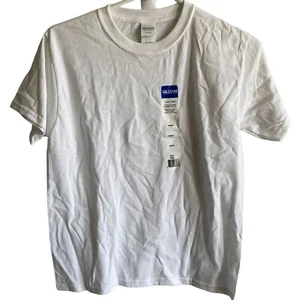 NWT Gildan T-Shirt Youth Unisex Medium White 100% Cotton Everyday Essential  - Picture 1 of 7