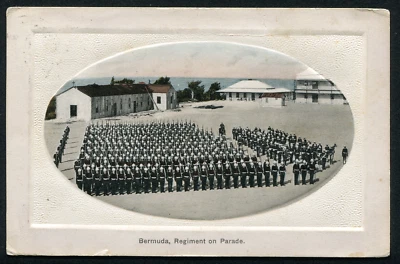 Tarjeta postal militar/regimiento en desfile BERMUDAS (21859)/PPC 1913 Foto 1 de 2