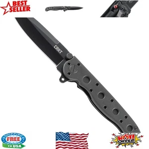 Kit Carson's Tactical Folding Knife - Black Blade with Safety Liner, 4-Inch Edge - Picture 1 of 13