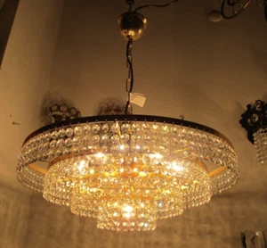 Vintage Big Vienna Austrian Real Swarovski Crystal Chandelier Light 1960s 20in D - Picture 1 of 11
