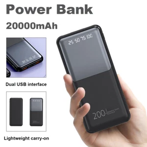20000mAh Power Bank Portable Fast Charger Battery Pack 2 USB for Mobile Phone - Picture 1 of 12