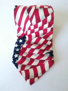 Patriotic Tie USA Flag Red White Blue Mark of California Trump Costume - Picture 1 of 2