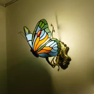 Tiffany Style Wall Light Fixture Stained Glass Wall Lamp Bedroom Sconce Lighting - Picture 1 of 2