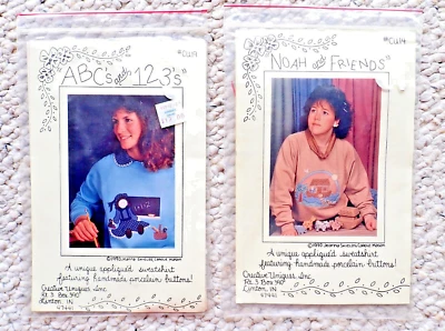New 1990's Original Sweatshirt Applique Patterns  ~ Buy 2 Get 1 Free - Image 1 of 4