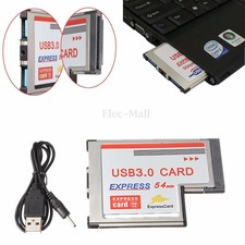 5Gbps 2 Port Hidden Inside USB 3.0 HUB to Express Card ExpressCard 54mm Adapter