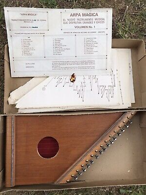 Vintage Beautiful Handmade Arpa Magica Inma Harp Music Sheets Strung • 54.91$