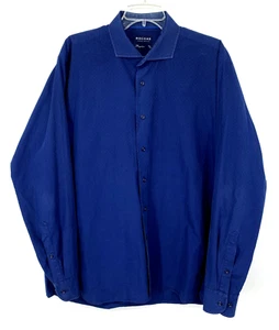Camisa delantera con botones Rochas Marcel Rochas para hombre talla 45/46 regular algodón azul - Imagen 1 de 12