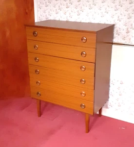 Vintage/Retro Schreiber Bedroom Six Drawer Unit Teak Finish - Picture 1 of 15