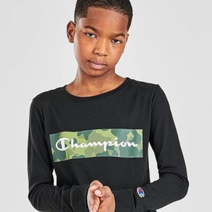 Champion 265890 Boys' Camo Backdrop Script Long-Sleeve T-Shirt Size X-Large - Picture 1 of 3