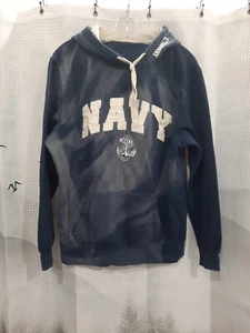 Navy Blue Navy Annapolis Hooddie Missing Tag 22.5 Pti To Pit 27.5 Top T Bottom - Picture 1 of 7
