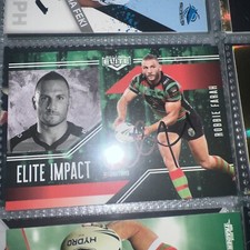 Robbie Farah Signed 2017 NRL Elite Impact Insert Card South Sydney Rabbitohs