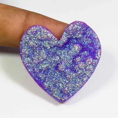 Cabujón corazón titanio púrpura 30x30 mm titanio natural druzy ágata gemas TN-96 Foto 1 de 4