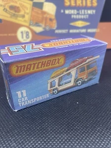 Matchbox Lesney No11 Superfast Car Transporter Truck Repro Box NO CAR - Picture 1 of 3