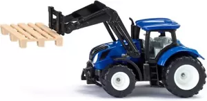 Siku 1544, New Holland Tractor with Pallet Fork and Pallet, Metal/Plastic, Blue - Picture 1 of 1