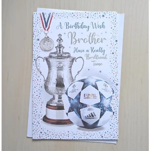 Brother Birthday Card Football Him Men Male Boy - 9"x6" - Picture 1 of 3