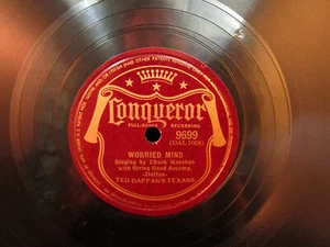 Ted Daffan's Texans - Worried Mind/Blue Steel Blues CONQUEROR 9699 78 RPM - Picture 1 of 4