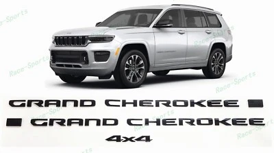 3PÇS 2021+ Jeep Grand Cherokee WL/WK porta lateral traseira 4x4 emblema preto brilhante - Imagem 1 de 4