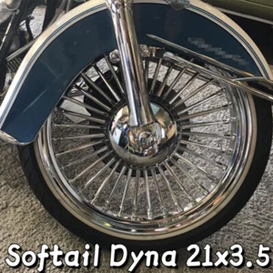 Chrome Fat Spoke 21"x3.5" Front Wheel for Harley Heritage Softail Deluxe FLSTN - Picture 1 of 11