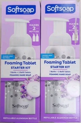 2 Softsoap Foaming Tablet Starter Kit  1 Bottle + 2 Refill Tablets Each Lavender - Image 1 of 4