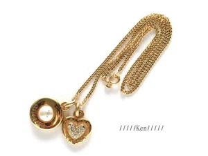 Gargantilla colgante collar cadena CELINE AUTÉNTICO logotipo corazón vintage estrás envío gratuito - Imagen 1 de 8