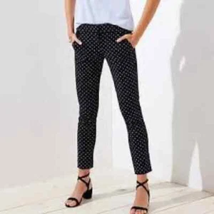 ANN TAYLOR LOFT Black White Julie Skinny Career Formal Dress Pants Size 0 - Picture 1 of 7