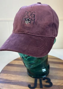 NWOT WOMENS "DOG MOM" HAT BURGUNDY ADJUSTABLE NEVER WORN!!! J13 - Picture 1 of 3