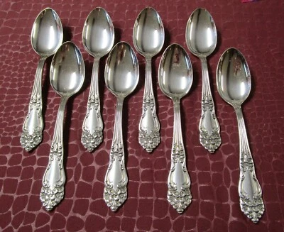 TIGER LILY 8 茶匙 1901 新艺术运动银版无图案 G — 第 1/4 张图片