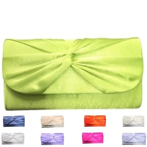 Women's Clutch Bag Ladies Satin Evening Shoulder Bag Bridal Party Wedding Prom - Picture 1 of 10