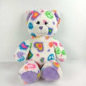 Build A Bear Peace Sign Plush Rainbow Hearts Soft Stuffed Toy White BAB 17" 2014 - Bild 1 von 9