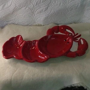VTG Sonoma Nantucket Life Styles Ceramic Lobster Platter/2 Beanies; New England - Picture 1 of 7