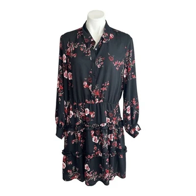 Maison Jules Shirt Dress Womens Sz XL Ruffled Floral Tiered Cottage Romantic - Image 1 of 4