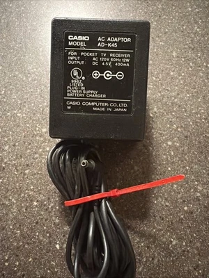Vtg HTF CASIO AD-K45 AC Power Supply Adapter Pocket TV Receiver Portable Display - Image 1 of 4
