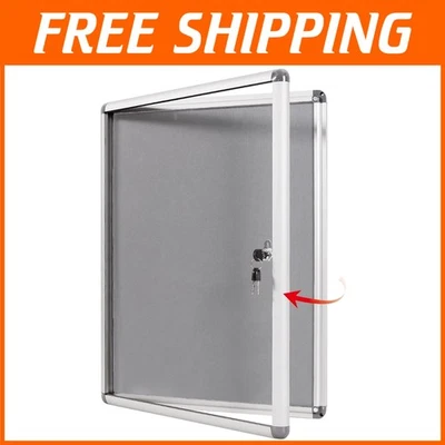 Versatile Lockable Bulletin Board Case 20x14inch - Image 1 of 4