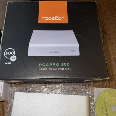 Rockstor Rocpro 850 G222K6 external 500 GB drive with Firewire 800/eSATA/USB NEW - Image 1 of 4