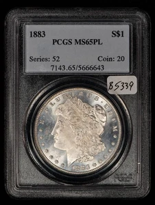 1883 $1 Morgan Dollar - Glassy Proof-Like PQ Cameo - NGC MS 65 PL - VIDEO- B5339 - Picture 1 of 8