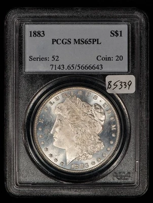 1883 $1 Morgan Dollar - Glassy Proof-Like PQ Cameo - NGC MS 65 PL - VIDEO- B5339 - Image 1 of 4