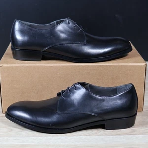 Robert Clergerie Shoes Mens Size 10 Black Derby Leather Plain Toe Made in France - Picture 1 of 7